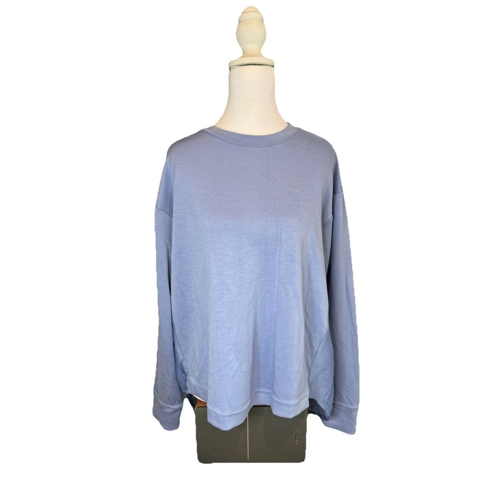 Simply Vera Vera Wang Blouse Size M Sweatshirt Blue Mixed Media Pullover Women's